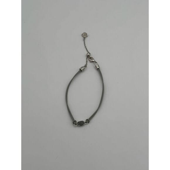 Kendra Scott Emilie Silver Corded Bracelet in Platinum Drusy - Picture 1 of 2